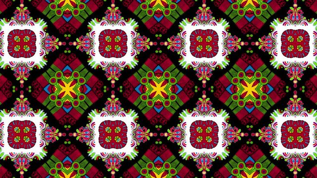 Hungarian Embroidery Kaleidoscope Animation loop