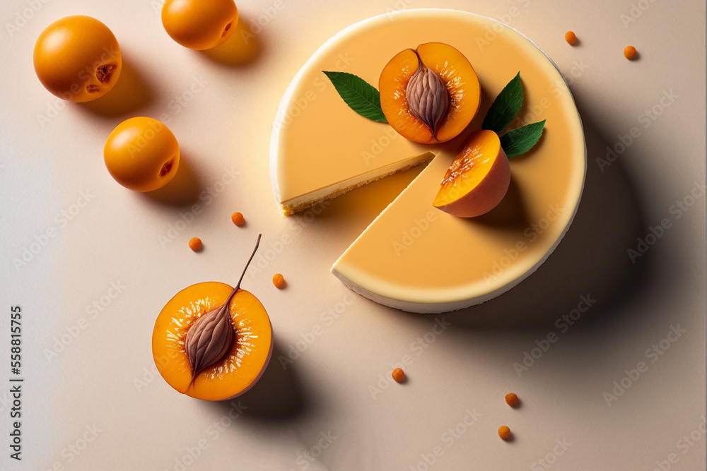 Wall mural delicious apricot cheesecake