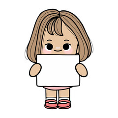 girl with paper name tag