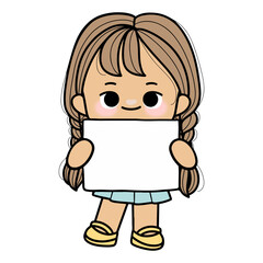 girl with paper name tag