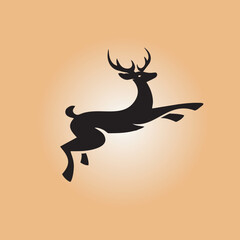 Deer vector logo template with nice antlers