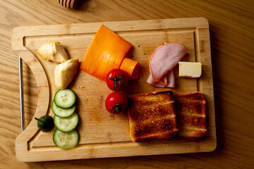 a sandwich for a morning breakfast at home and at work