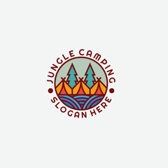 camping icon logo design illustration template symbol