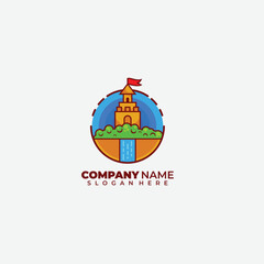 Obraz premium castle logo symbol icon design vector illustration