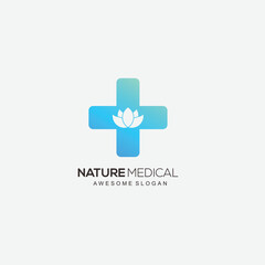 Obraz premium nature medical design logo vector illustration symbol