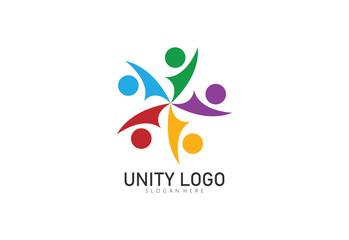Abstract People symbol, togetherness and community concept design, creative hub, social connection icon.