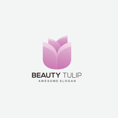 beauty tulip design logo gradient color symbol