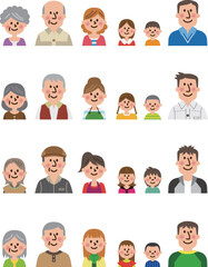 三世代家族ベクターセット