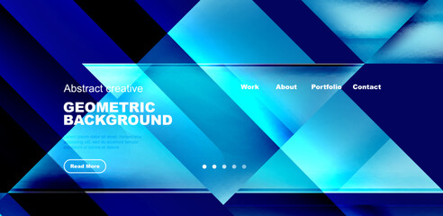 Fototapeta premium Dynamic triangle design with fluid gradient colors abstract background