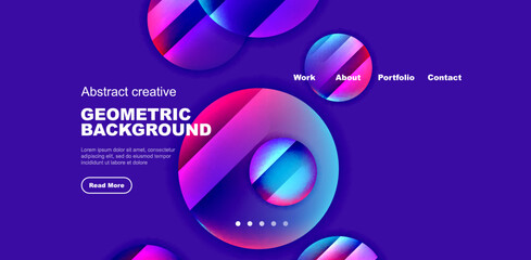 Naklejka premium Circles with glossy surface and light and shadow effects abstract background. Template for covers, templates, flyers, placards, brochures, banners