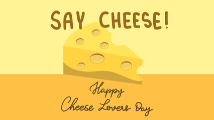 Cheese lovers day Background with on yellow background ,for January 20, Vector illustration EPS 10