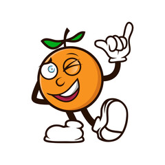 Orange Happy Smile Logo Cartoon Mascot