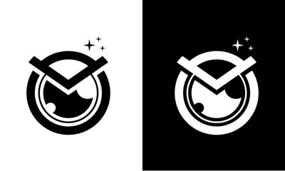 Owl lens Minimalist Logo Vecktor