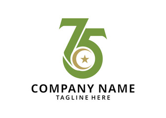 Illustration 14th august 75 year jashn-e-azadi. Happy independence day Pakistan. 