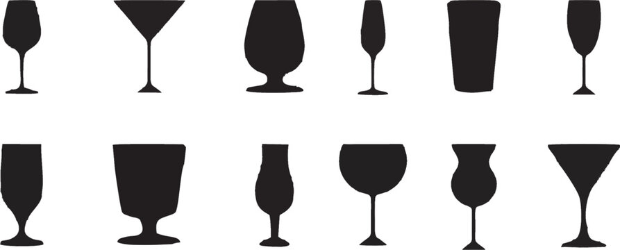 Set Drink glass icons in multiple designs and shapes. editable vector, easy to change color or size. eps 10.