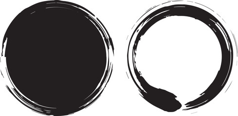 背景素材2：筆フレーム　円　丸　黒