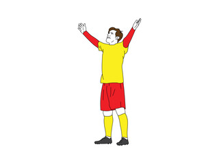 Footballer Line Arts vector