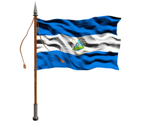 National flag  of Nicaragua. Background  with flag  of Nicaragua