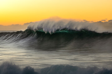 Motion blur photo of a large wave, Sydney Australia