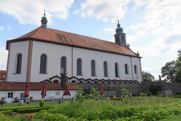 Fototapeta premium Franciscan Frauenberg Monastery with minster church in Fulda, Germany