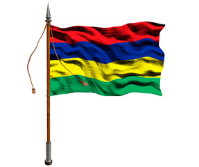National flag of Mauritius. Background  with flag of Mauritius.