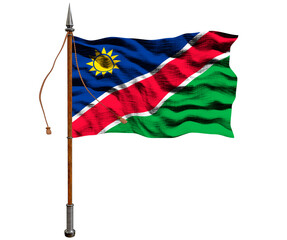 National flag of Namibia. Background  with flag of Namibia.