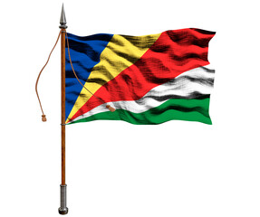 National flag of Seychelles. Background  with flag of Seychelles.
