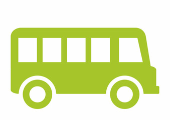 eco bus, vector icon, green color on white background, transparency design