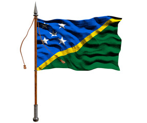 National flag of Solomon islands.  Background  with flag of -Solomon islands.