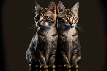 Fototapeta na wymiar Bengal cat, digital illustration