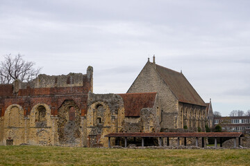 Fototapeta na wymiar St Augustine's Abbey , Benedictine monastery in Canterbury during winter at Canterbury , United Kingdom : 4 March 2018