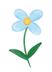 blue flower isolated watercolor 