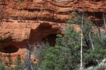 Soldier`s Pass Arch in the Red Rocks of Sedona, Arizona.