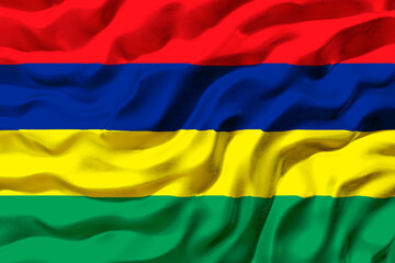 National flag of Mauritius. Background  with flag of Mauritius.