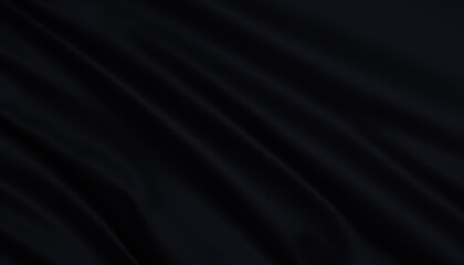 dark black satin background fabric cloth wave 3d