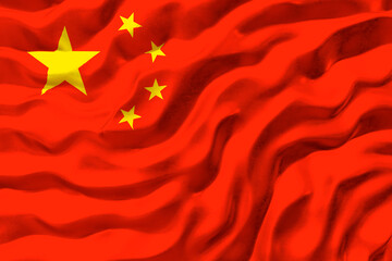 National flag of the People's Republic of China.  Background  with flag of the People's Republic of China.