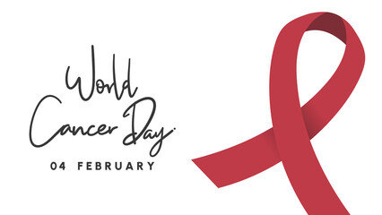 World Cancer Day Background with on red background ,for 04 February, Vector illustration EPS 10
