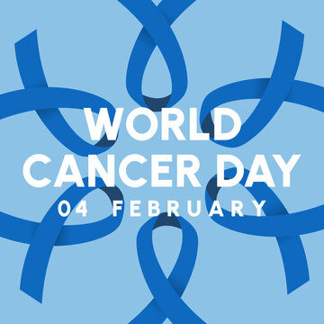 World Cancer Day Background With Blue Icon On Blue Background ,for 04 February, Vector Illustration EPS 10