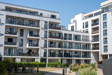 New apartment buildings in a development area in Berlin, Germany