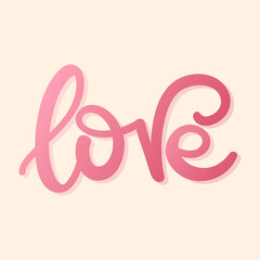 Happy Valentine's Day Background with love calligraphy on yellow  background ,for February 14, Vector illustration EPS 10