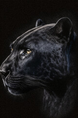 Elegant Portrait of a Black Panther, Ai Fauxto