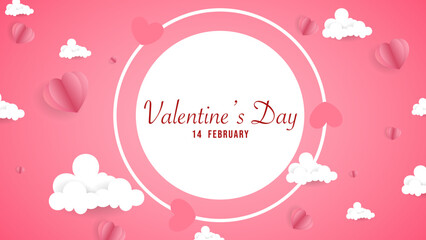 Happy Valentine's Day Background with heart on pink background ,for February 14, Vector illustration EPS 10