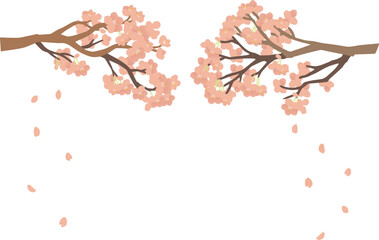 満開の桜のベクターイラスト