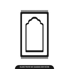 The best Prayer rug icon or islamic prayer mat icon or sajadah icon. Traditional Islamic equipment in simple flat icon vector illustration. Editable graphic resources for many purposes.
