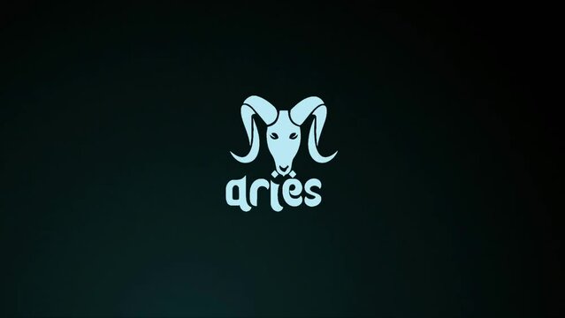 Aries horoscoep logo, Aries astrology sign, Aries logo animaiotn vidoe, Aries monogram motion grahics video, Animated Aries hologram