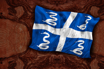 Fototapeta premium National flag of Martinique.. Background with flag of Martinique.