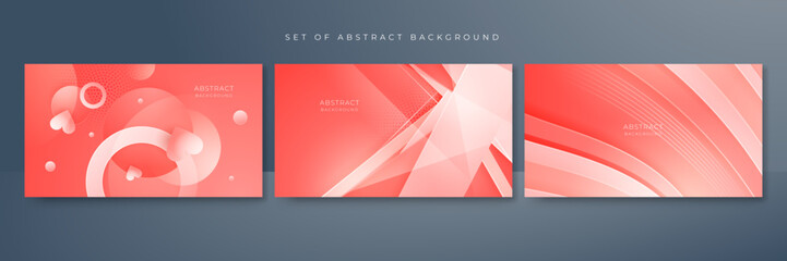 Set of light soft red gradient background