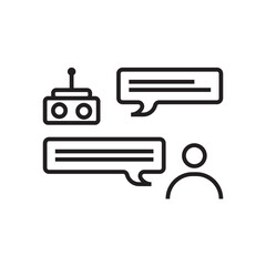 Chatbot Fintech startup icon with black outline style