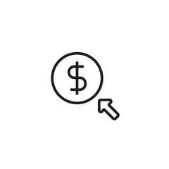 Pay Per Click Fintech startup icon with black outline style