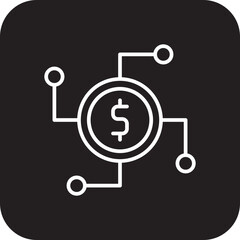 FINTECH Fintech startup icons with black filled line style